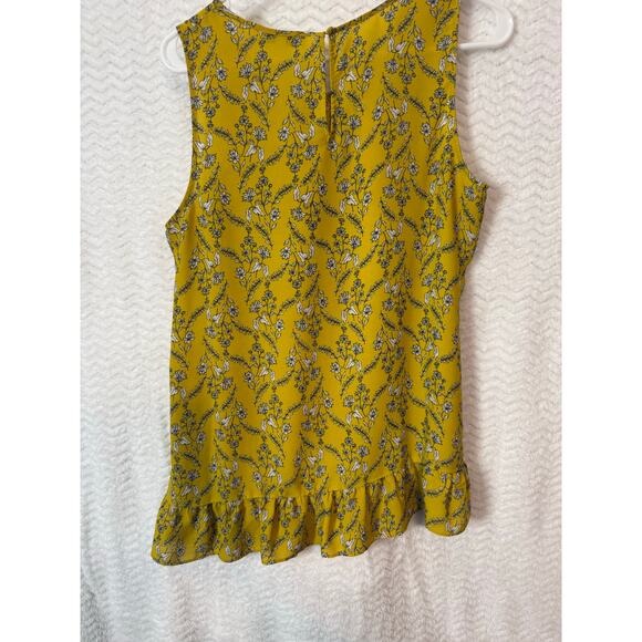 BN #9 Rose & Olive Sleeveless Floral Ruffle Hem Blouse – Size M - Picture 4 of 6